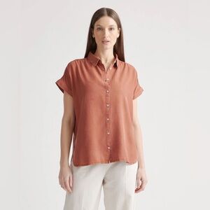 Quince Vintage Wash Tencel Camp Shirt - S
